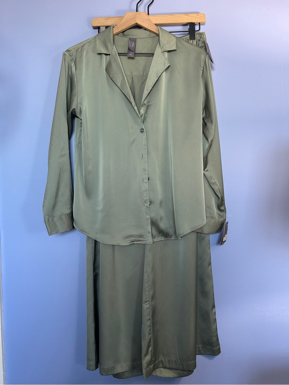 Sage Green Satin Sleep Set